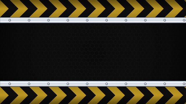 Warning hazard backdrop with yellow and black chevron pattern background