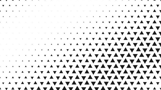 Geometric triangle pattern background with a monochrome halftone effect abstract