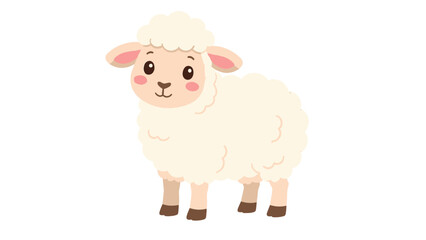 Cute cartoon sheep standing isolated on white background © icon_art