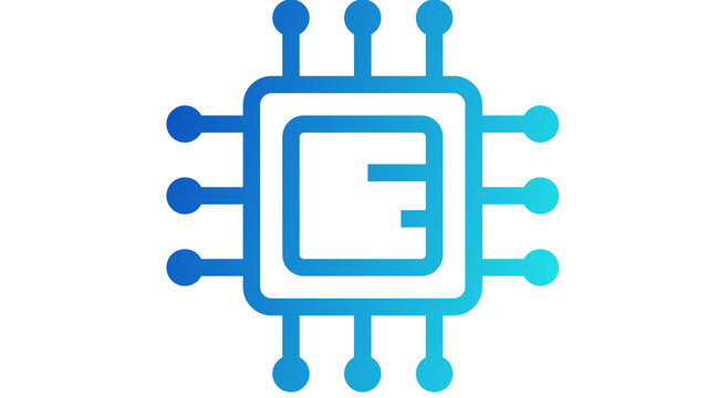 CPU microprocessor vector icon illustration representing computer hardware and technology