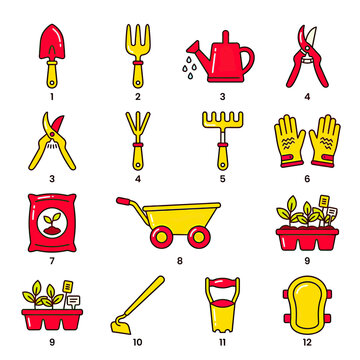 Gardening Tools Set Illustration