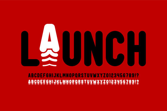 Launch Font Design | Dynamic Alphabet & Numbers Vector

