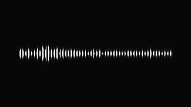 Abstract glowing particle sound wave visualizer, dynamic audio frequency spectrum animation on black background, podcast voice signal line, music rhythm equalizer loop for video project 4k video