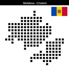 Fototapeta premium Map of Moldova region Criuleni in larger square dots