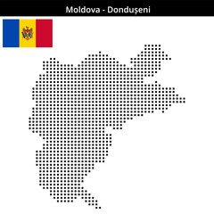 Obraz premium Map of Moldova region Dondușeni in medium size square dots