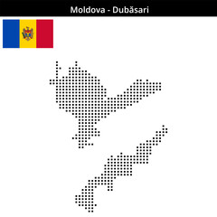 Obraz premium Map of Moldova region Dubăsari in medium size square dots