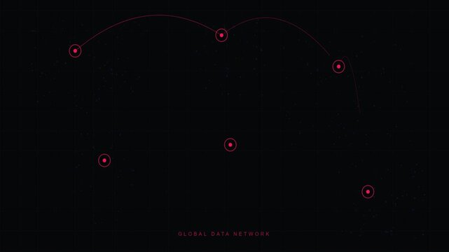 Red Constellation Lines Connecting Stars on Black Background