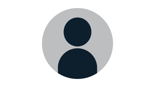 Minimalist user profile icon or avatar symbol in dark blue and light gray with interface identity application illustration minimalist silhouette shoulders business corporate employee
