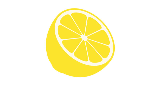 Half lemon citrus fruit isolated in bright yellow vector style