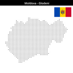 Fototapeta premium Map of Moldova region Glodeni in small size dots