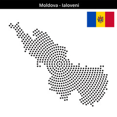 Obraz premium Map of Moldova region Ialoveni in concentric medium dots
