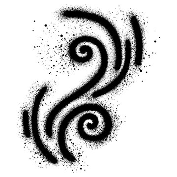 Wind in graffiti style with black spray paint for concept design.