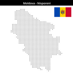 Fototapeta premium Map of Moldova region Nisporeni in small size square dots