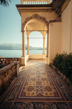Villa Monastero at Lago di Como at sunset, Lombardy, Italy