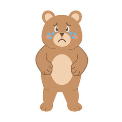 Fototapeta premium Illustrasion vector bear expression sad 