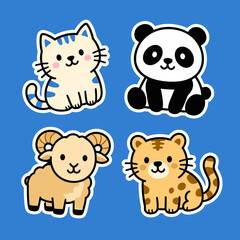 Fototapeta premium set of funny cartoon animals
