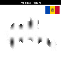 Fototapeta premium Map of Moldova region Rîșcani in small size square dots