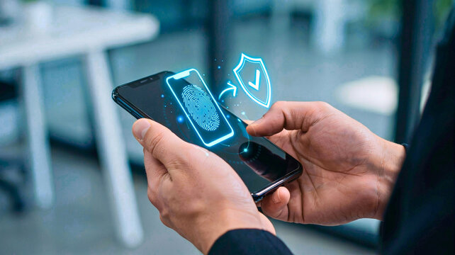 Secure mobile device access with fingerprint scanning and digital shield protection