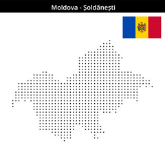 Fototapeta premium Map of Moldova region Șoldănești in small size square dots