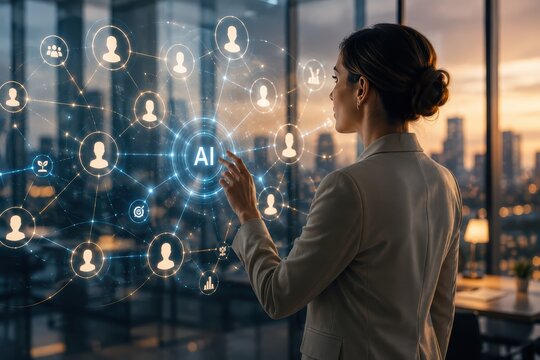 HR Specialist Reviewing AI Talent Network