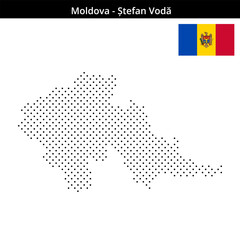 Fototapeta premium Map of Moldova region Ștefan-Vodă in small cross shaped dots
