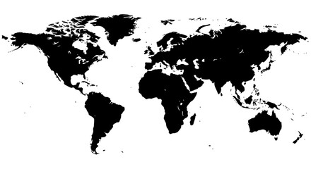 World map silhouette against a white background geographical representation africa © SHYFUL_STUDIO