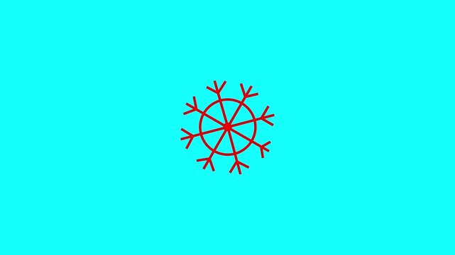 White snowflake on green background winter symbol holiday decoration