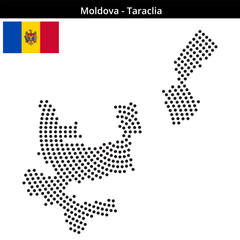 Obraz premium Map of Moldova region Taraclia in concentric medium dots