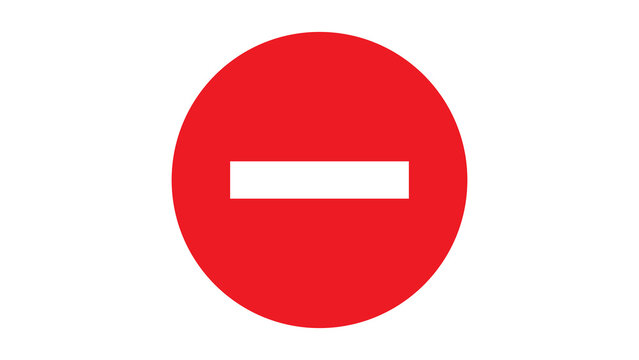 Red prohibited no entry sign symbol with prohibited restriction forbidden isolated background attention negative interface communication feedback cancellation incorrect