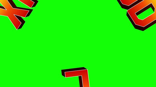 3D Explode Text Animation Assembling on a Vibrant Green Screen Background