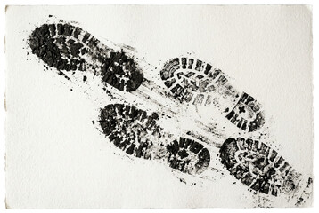 Obraz premium Footprints in the Snow Evidence of a Journey.