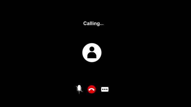 Incoming and Outgoing Phone Call User Interface Animation with Calling Timer and Call Icons Isolated on Dark, White, and Green Screen Chroma Key Backgrounds
