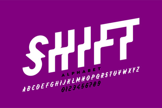 Shift Style Modern Font | Dynamic Alphabet & Numbers Vector

