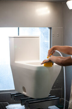 Use a flush pump to flush the toilet.