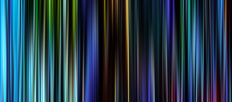 Abstract light trails in the dark, movie barcode