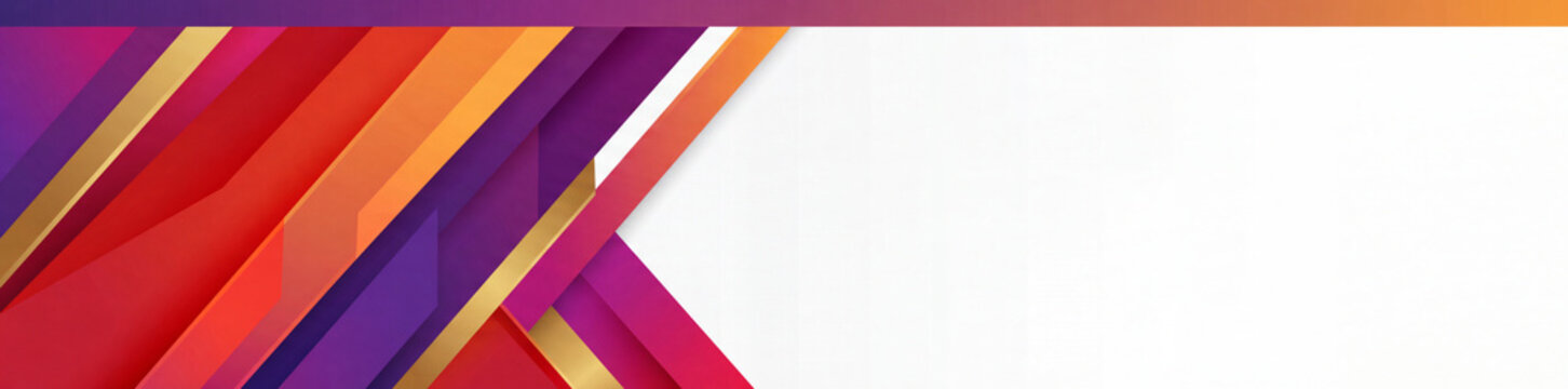 Modern abstract corporate banner with vibrant diagonal shapes and clean white copy space for your business design