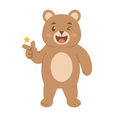 Obraz premium Illustrasion vector bear expression wink