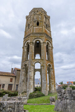 Charlemagne Tower Romanesque architecture in Charroux France