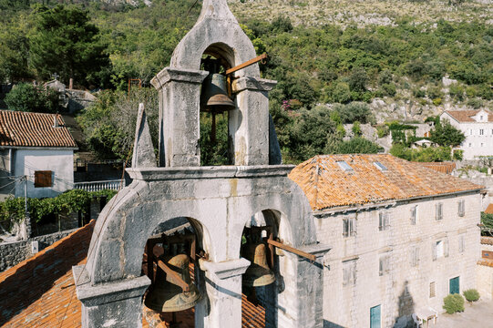 Bell tower of a small church in Perast Montenegro