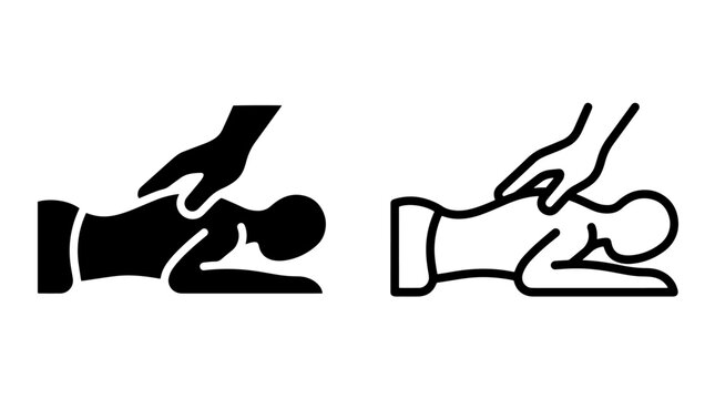 Massage or physical therapy back treatment icon
