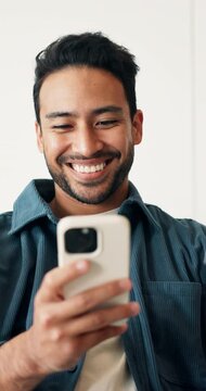 Man, credit card and happy with phone for online shopping, ecommerce and payment information. Person, cvv number and technology for digital banking, money transfer or loan payout with mobile app