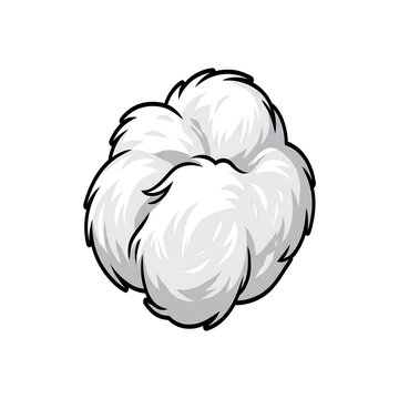 Isolated Growing Medium, Soft fluffy cotton boll vector illustration for organic textiles