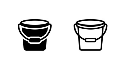 Water bucket icon set in solid and outline style © MdDelowar