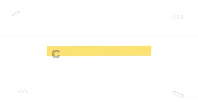 Coming Soon title with a yellow highlight marker and school doodles, new semester teaser animation on light background
