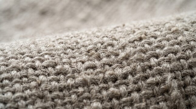 Close up macro view of natural grey woven fabric texture material background