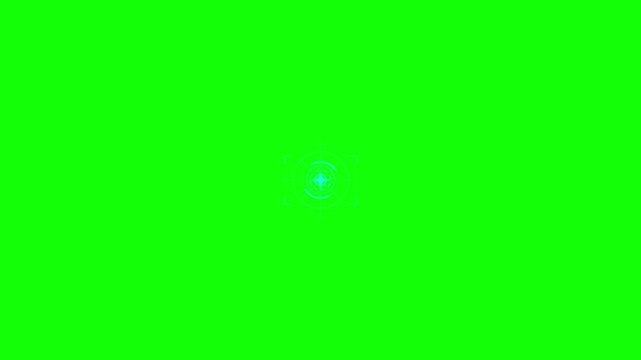 Futuristic HUD Targeting System Expanding on Green Screen Background