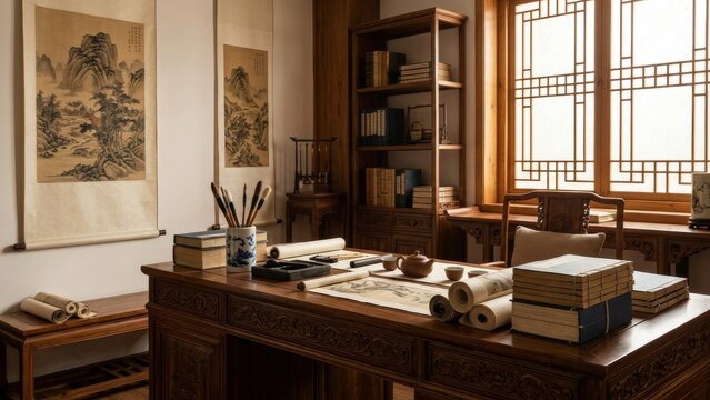 Chinese Scholar Study Interior
