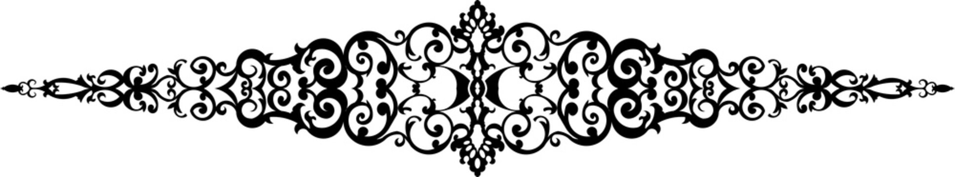Luxury Black Vintage Ornamental Element Vector. 17