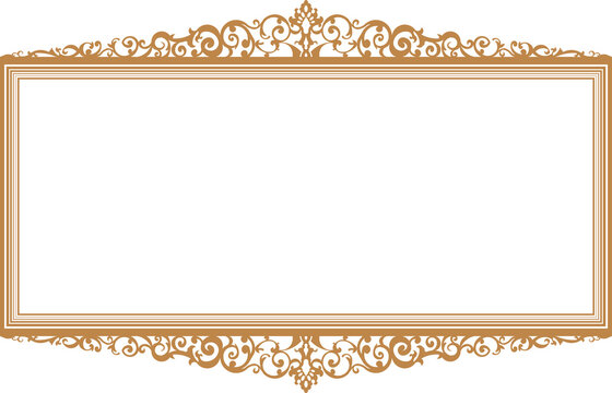 Elements of ornate vintage frames. Border gold on white classic calligraphy swirls, floral motifs. Design print for greeting cards, wedding invitations, restaurant menu, royal certificates. Set 20