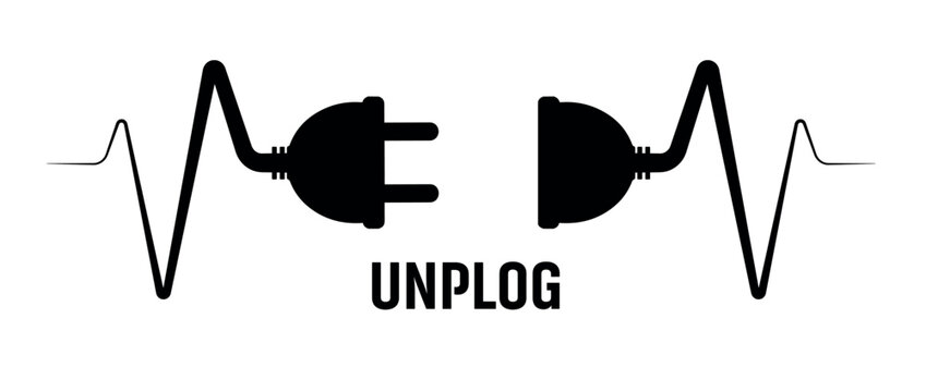 unplug icon on white background